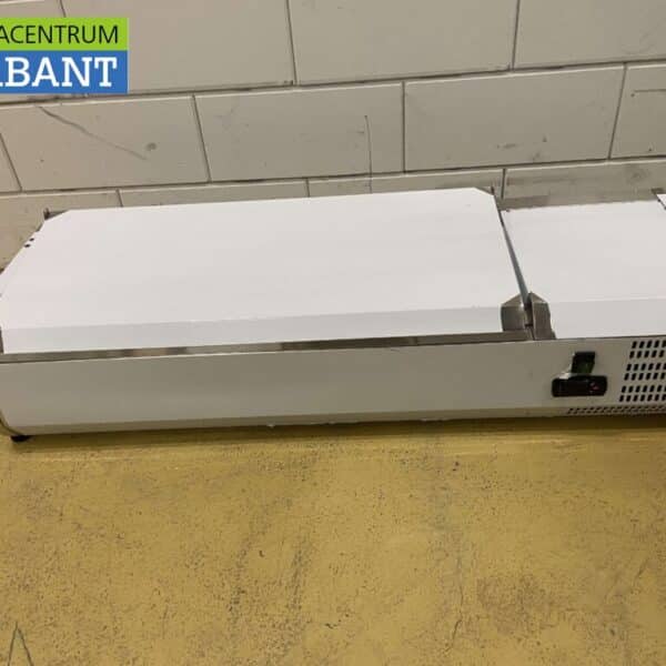 HCB RVS Opzetvitrine Opzet koelvitrine saladière 3 x 1/3 en 1 x 1/2 GN 120 cm Horeca