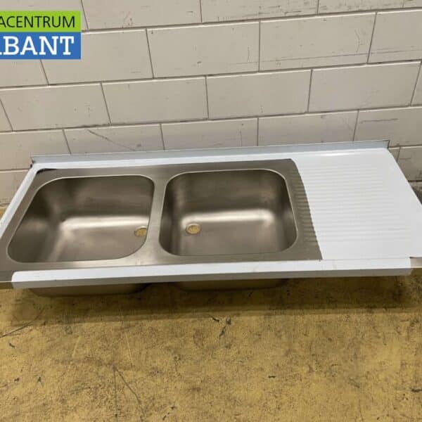 RVS Spoelblad Dubbele spoelbakken 160 x 70 cm Horeca