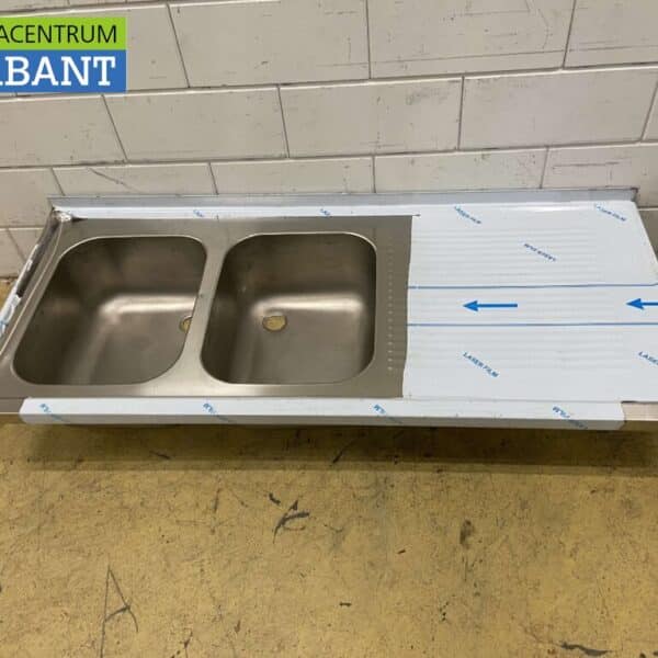 RVS Spoelblad Dubbele spoelbakken 160 x 70 cm Horeca