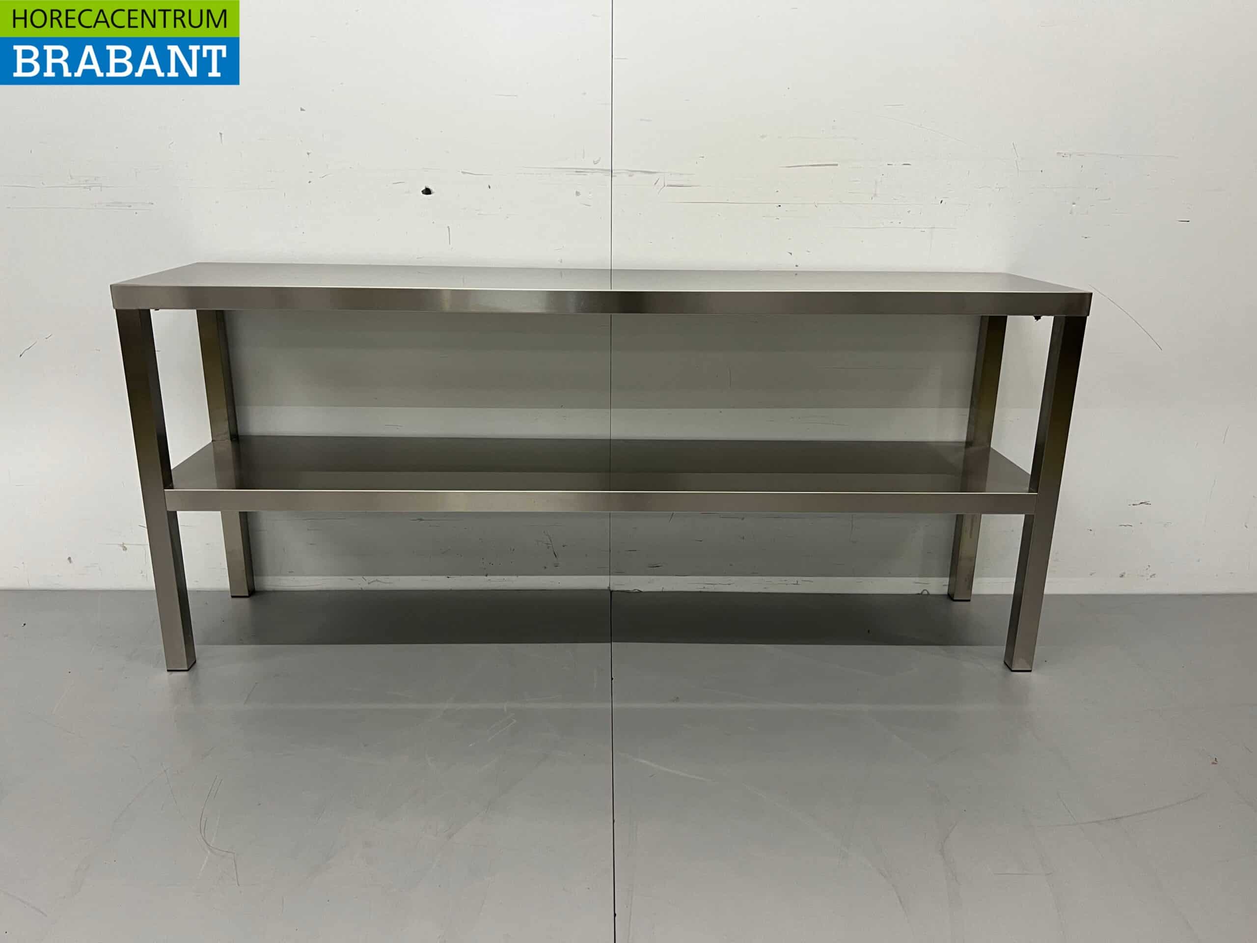 HCB RVS Dubbele Etagère Brug Basic-line 160 x 35 x 70 cm Horeca - Afbeelding 4