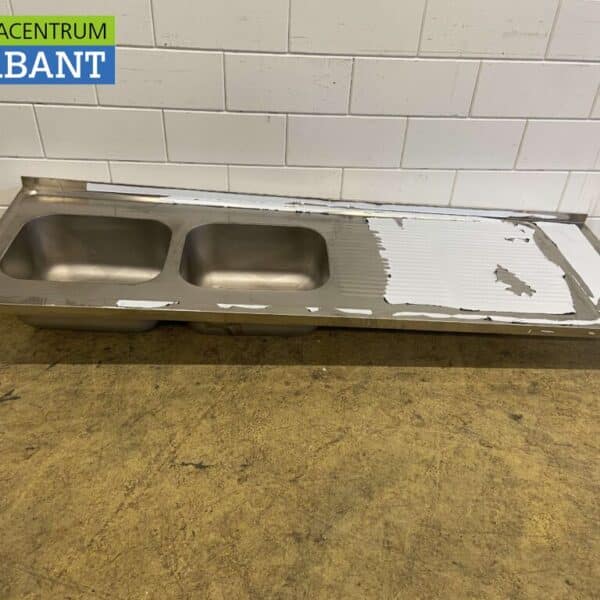 RVS Spoelblad Dubbele spoelbakken 220 x 70 cm Horeca