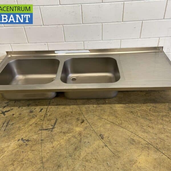 RVS Spoelblad Dubbele spoelbakken 190 x 70 cm Horeca