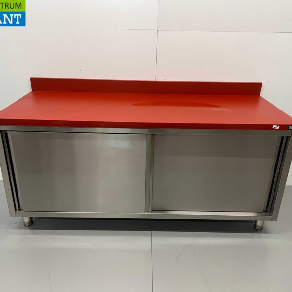 HCB RVS Polyethyleen PE Werkkast Kast Snijtafel Premium-line 2 schuifdeuren 180 cm Horeca Slagerij