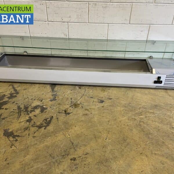 HCB RVS Opzetvitrine Opzet koelvitrine saladière 10 x 1/4 GN 200 cm Horeca
