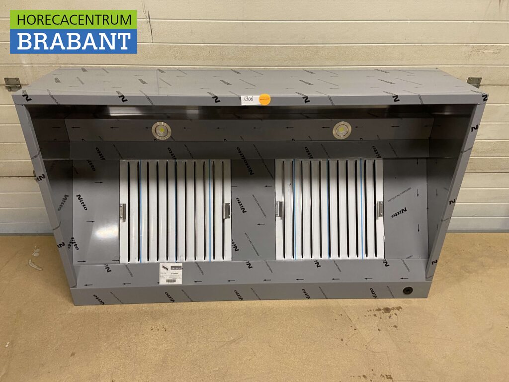 HCB RVS Afzuigkap Dampkap met lamellen filters Premium-line 160 cm Box model Horeca