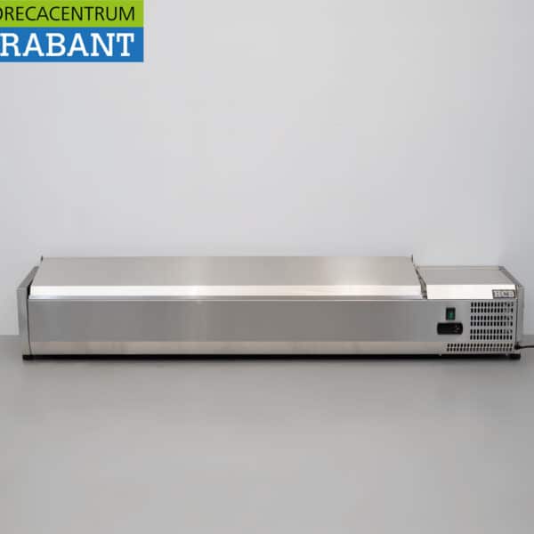 HCB RVS Opzetvitrine Opzet koelvitrine saladière 8 x 1/4 GN 160 cm Horeca