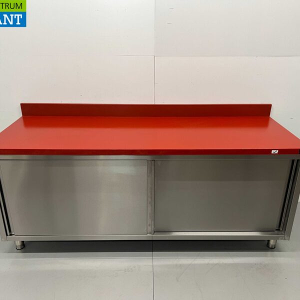 HCB RVS Polyethyleen PE Werkkast Kast Snijtafel Premium-line 2 schuifdeuren 200 cm Horeca Slagerij