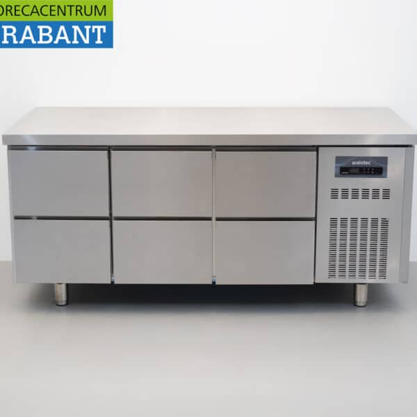 RVS Coreco Premium koelwerkbank 6 laden 1/1 gastronorm 179,5 cm Horeca
