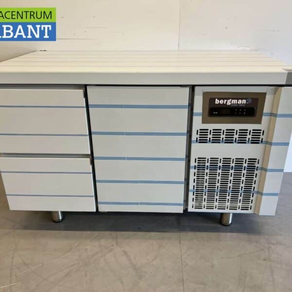 RVS Coreco Premium koelwerkbank 2 laden en 1 deur 1/1 gastronorm 134,5 cm Horeca
