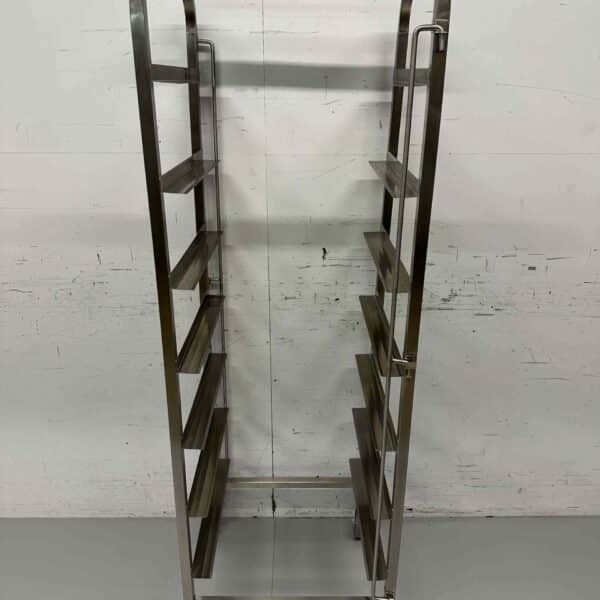 HCB RVS Regaalwagen voor 7 waskratten waskorven 50 x 50 cm Horeca