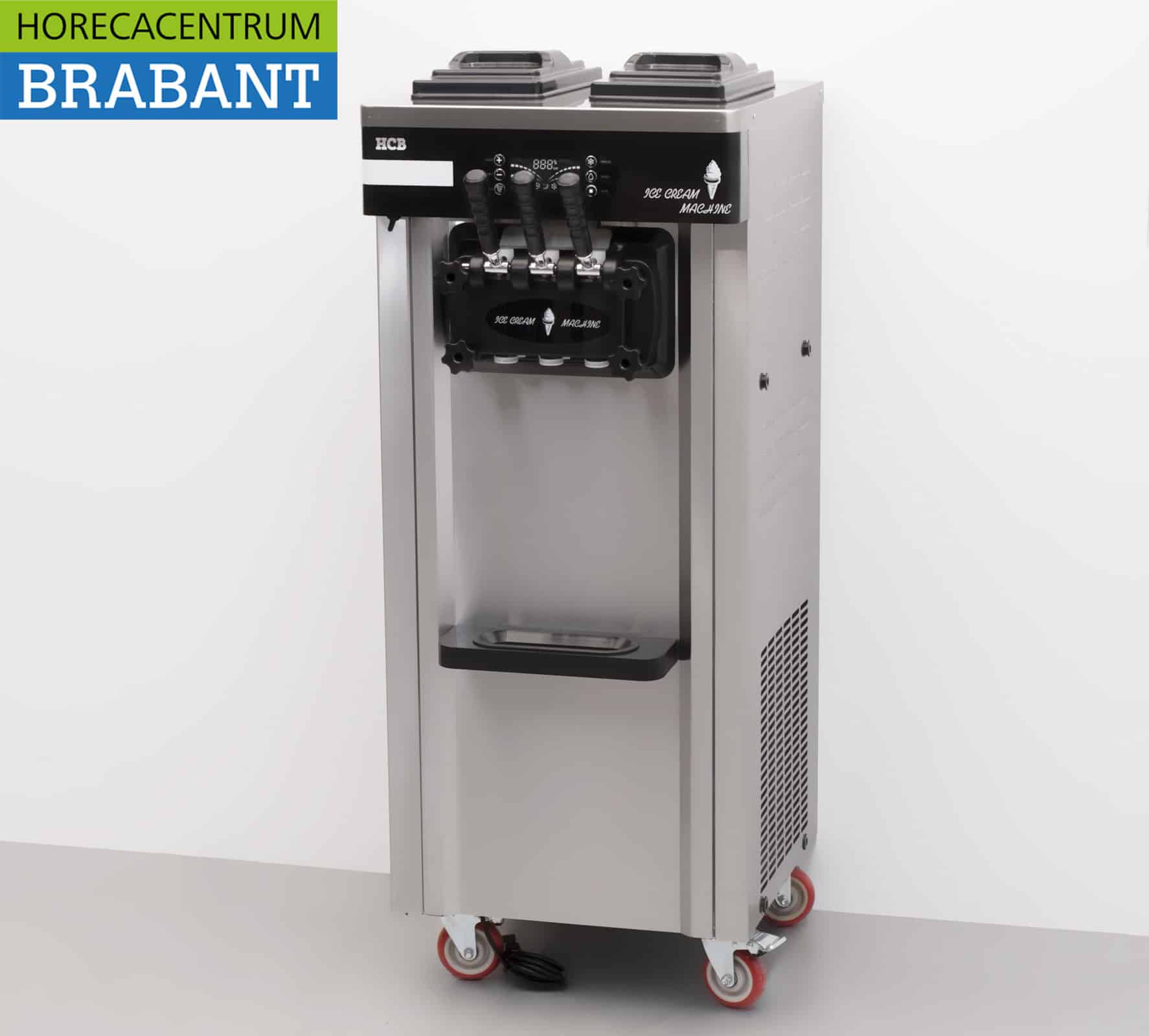 HCB RVS Verrijdbare softijsmachine 2 smaken 230V Horeca - Afbeelding 2