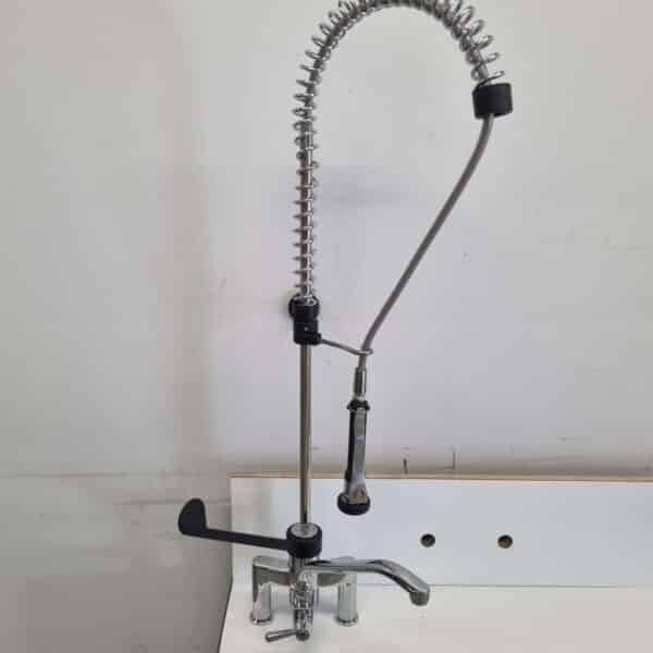 Monolith Voorspoeldouche Spoelkraan Elleboogbediening Handsfree Dubbel gat Horeca