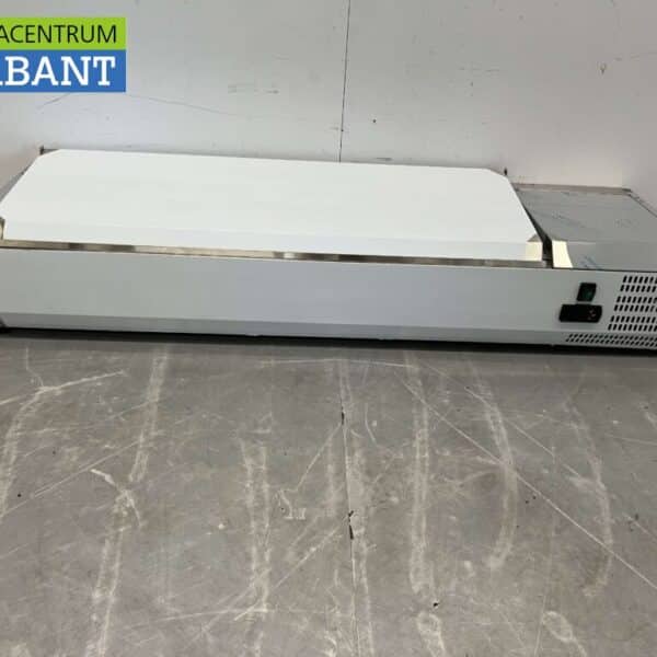 HCB RVS Opzetvitrine Opzet koelvitrine saladière 4 x 1/3 en 1 x 1/2 GN 140 cm Horeca