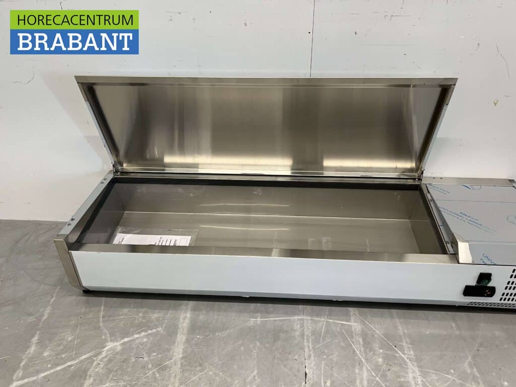 HCB RVS Opzetvitrine Opzet koelvitrine saladière 4 x 1/3 en 1 x 1/2 GN 140 cm Horeca - Afbeelding 4