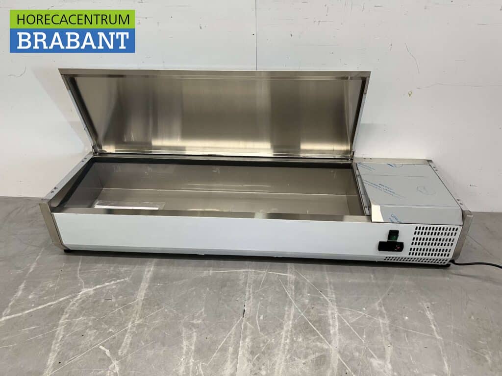 HCB RVS Opzetvitrine Opzet koelvitrine saladière 4 x 1/3 en 1 x 1/2 GN 140 cm Horeca - Afbeelding 5