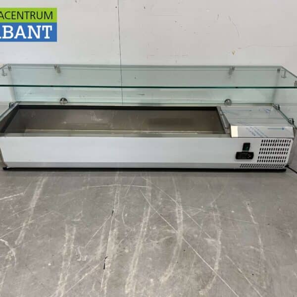 HCB RVS Opzetvitrine Opzet koelvitrine saladière 6 x 1/4 GN 140 cm Horeca