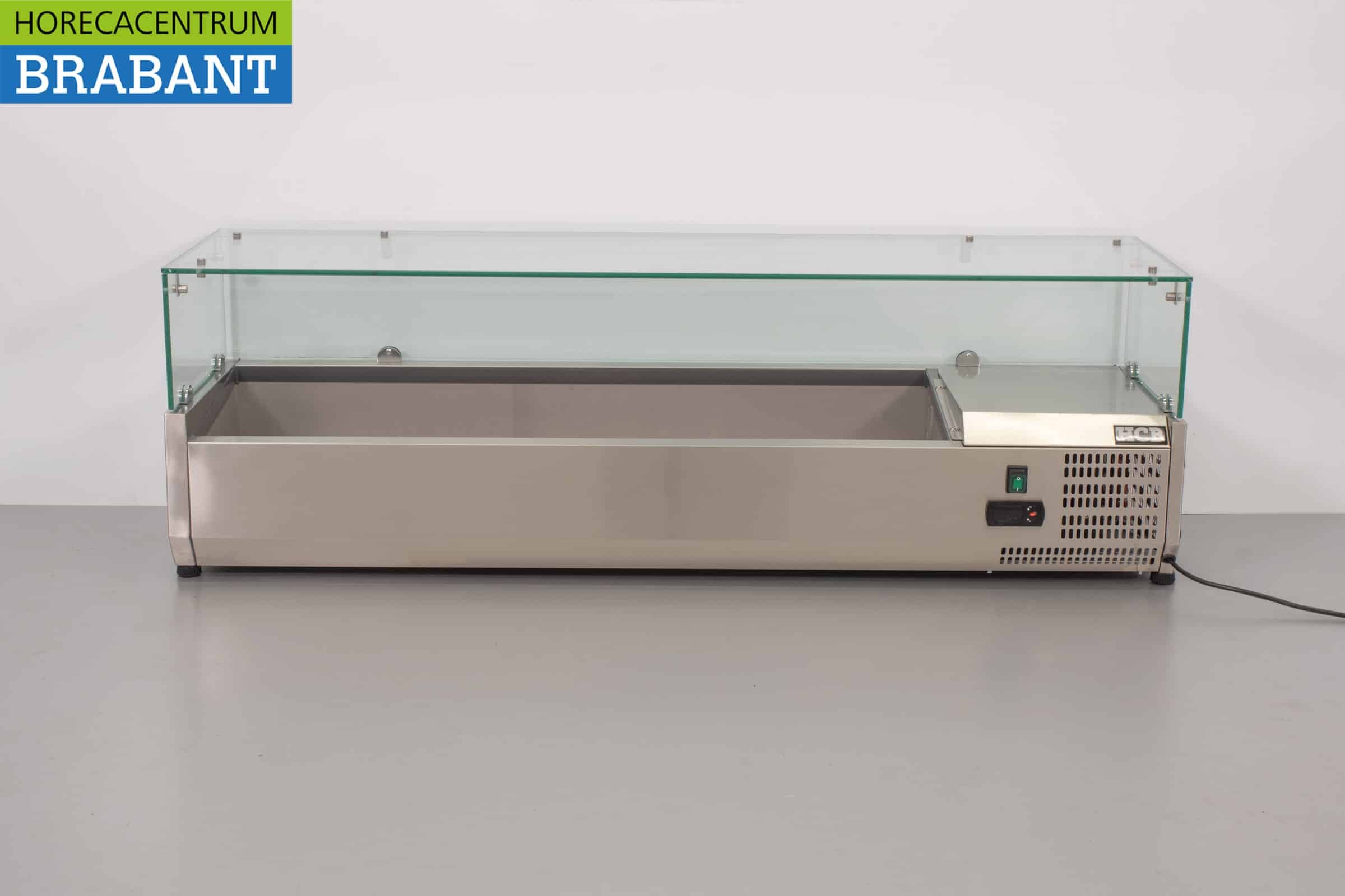 HCB RVS Opzetvitrine Opzet koelvitrine saladière 6 x 1/3 140 cm Horeca