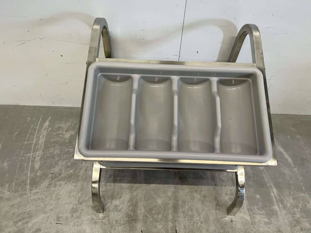 HCB RVS Dubbele bestekbak standaard bestekbakhouder met 2 bestekbakken 54 cm Horeca - Afbeelding 4