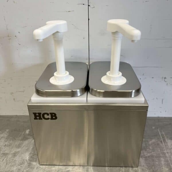 HCB RVS Dubbele Sauzenbar Sauspomp Sausdispenser 2 x 2 liter Horeca
