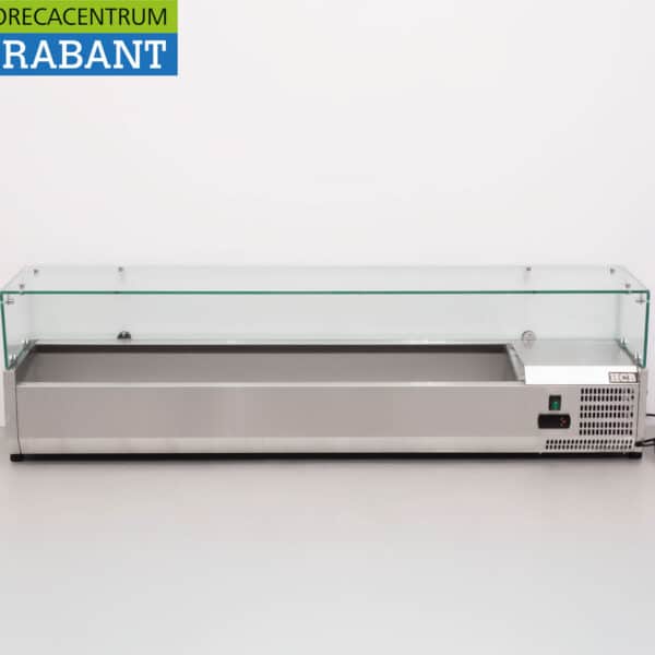 HCB RVS Opzetvitrine Opzet koelvitrine saladière 8 x 1/4 GN 160 cm Horeca