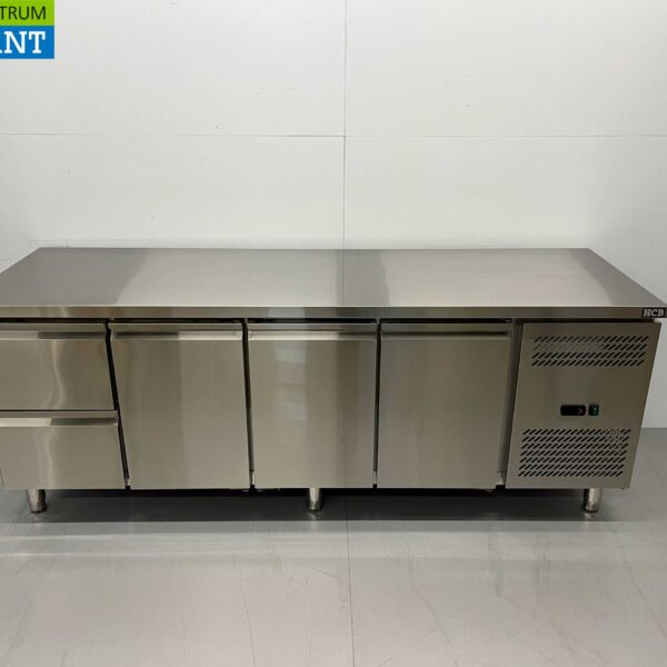 HCB RVS Koelwerkbank 3 deuren en 2 laden 223 cm 230V Horeca