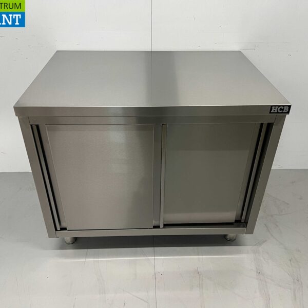 HCB RVS Werkkast Premium-line Kast Werktafel 2 schuifdeuren 100 cm Horeca