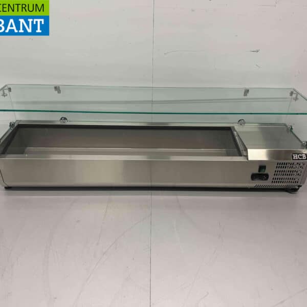 HCB RVS Opzetvitrine Opzet koelvitrine saladiere 7 x ¼ GN 150 cm Horeca