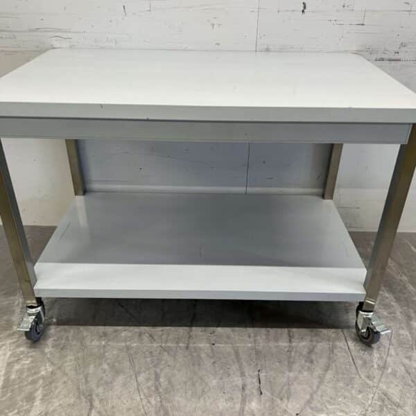 HCB RVS Verrijdbare Werktafel Tafel op wielen 120 x 70 x 85 cm Horeca