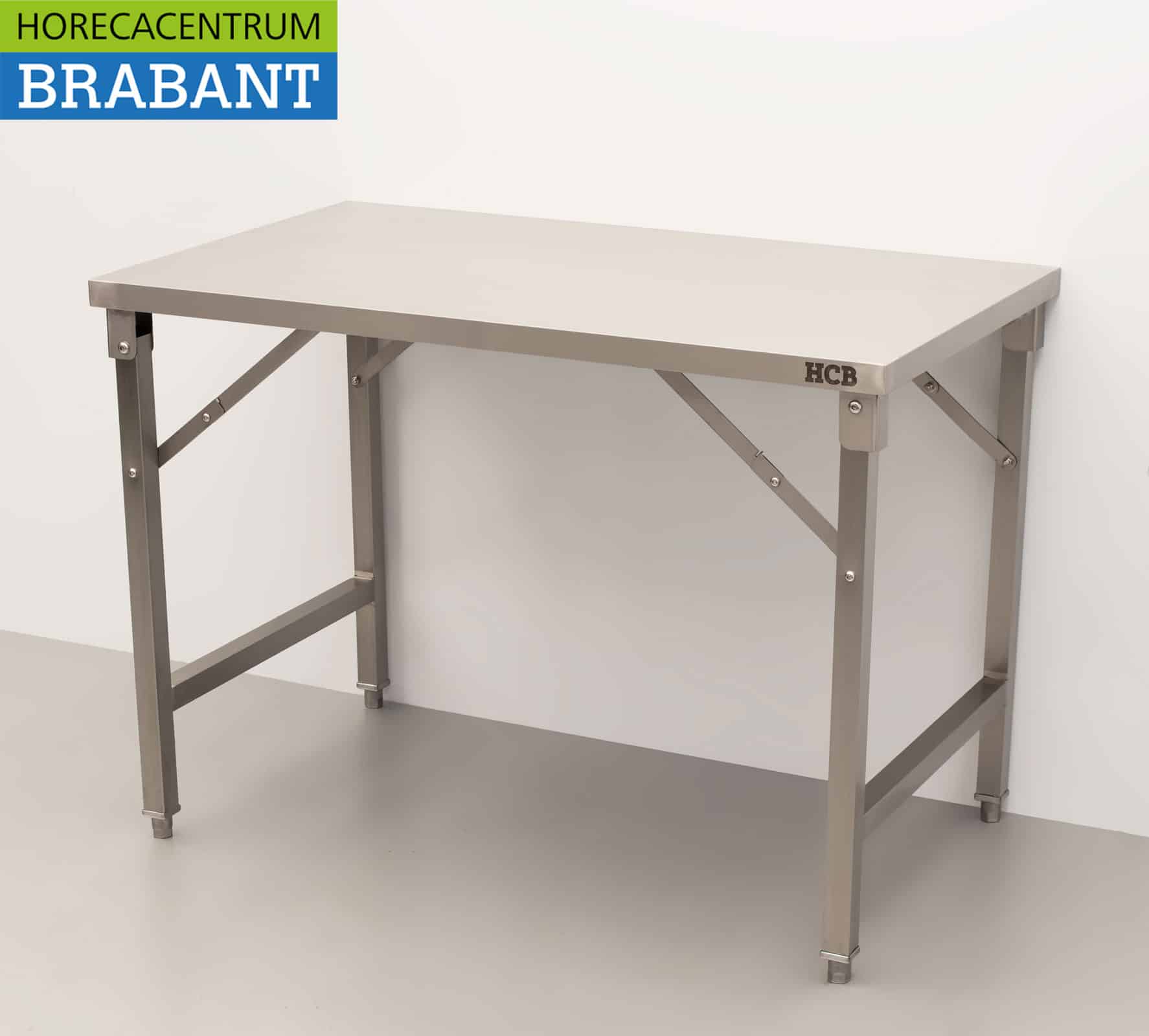 HCB RVS Inklapbare Werktafel Tafel 120 x 70 x 85 cm Horeca - Afbeelding 2
