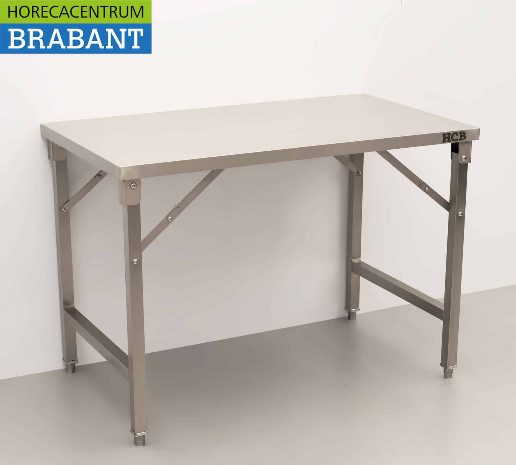 HCB RVS Inklapbare Werktafel Tafel 120 x 70 x 85 cm Horeca - Afbeelding 3