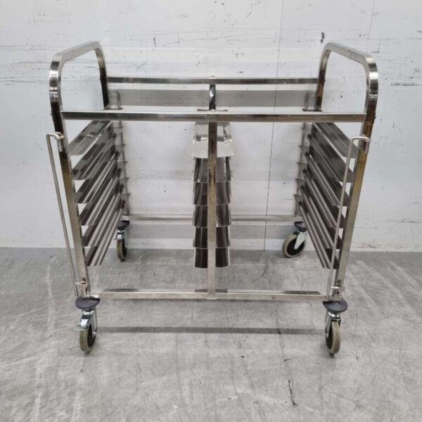 HCB RVS Dubbele regaalwagen 12 x 60/40 cm Bakerynorm Euronorm 91,5 cm Horeca