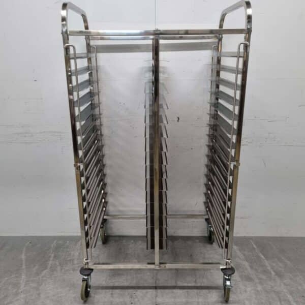 HCB RVS Dubbele regaalwagen 30 x 60/40 cm Bakerynorm Euronorm 91,5 cm Horeca