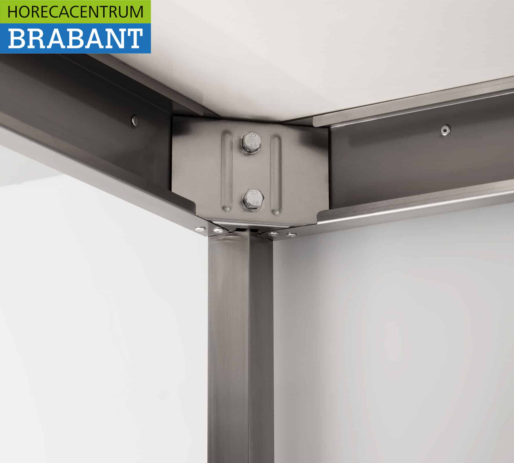 HCB RVS Verrijdbare Werktafel Tafel op wielen 100 x 70 x 85 cm Horeca - Afbeelding 6