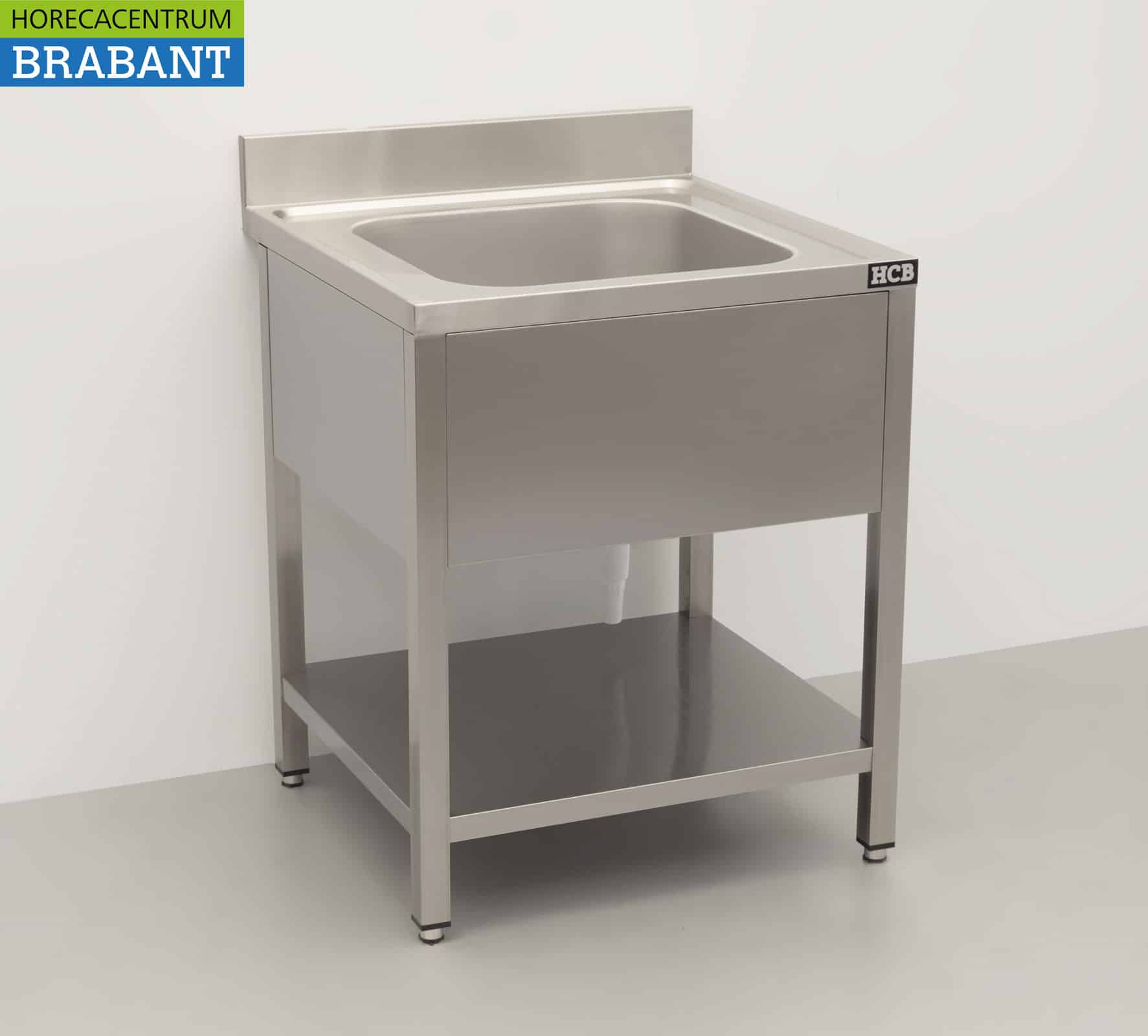 HCB RVS Spoeltafel Spoelbak Premium-line 70 x 70 cm Gelast model Horeca - Afbeelding 3