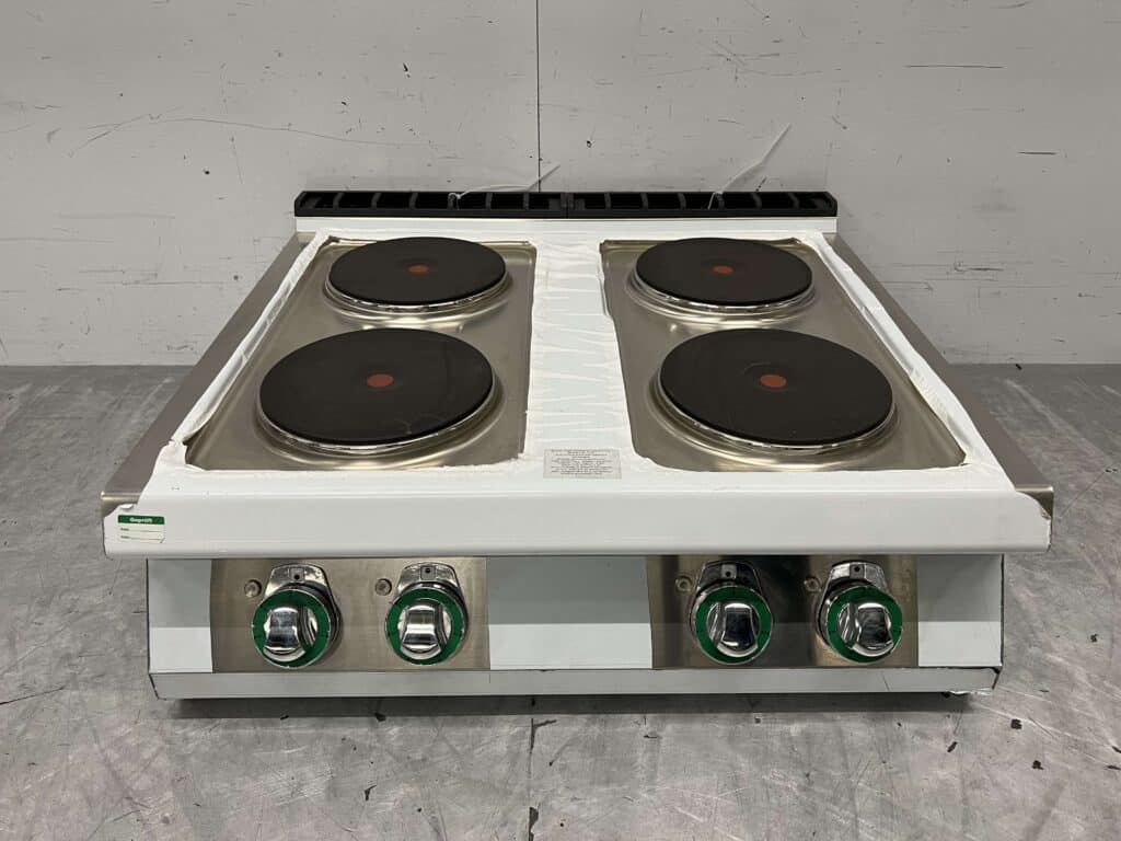 RVS RM Gastro Elektrisch fornuis kookplaat 4 pitten 400V 80 cm Horeca