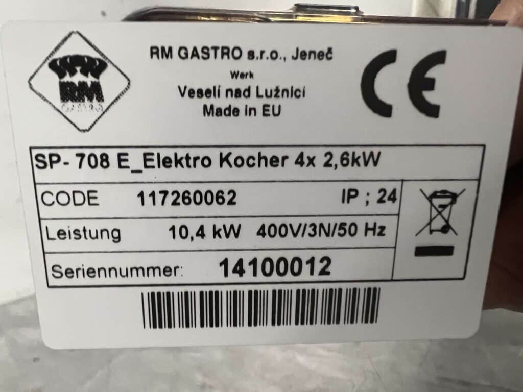 RVS RM Gastro Elektrisch fornuis kookplaat 4 pitten 400V 80 cm Horeca - Afbeelding 5
