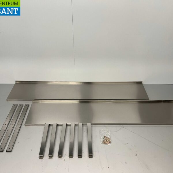 HCB RVS Dubbel wandschap schap Basic-line 200 x 40 cm Horeca
