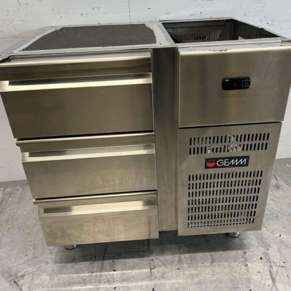 RVS Gemm Koelwerkbank 3 laden 90 cm 230V Horeca