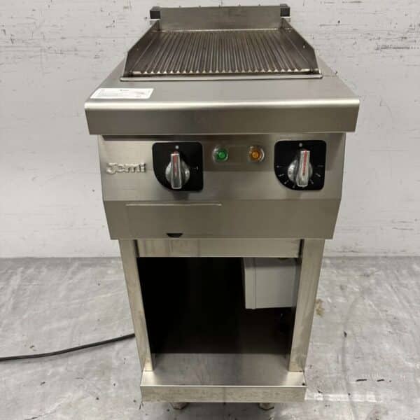 RVS Jemi Grillplaat Geribbelde bakplaat 40 cm 400V Horeca