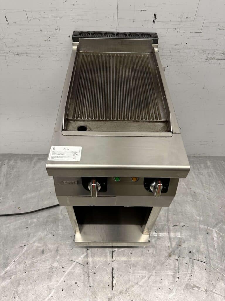 RVS Jemi Grillplaat Geribbelde bakplaat 40 cm 400V Horeca - Afbeelding 4
