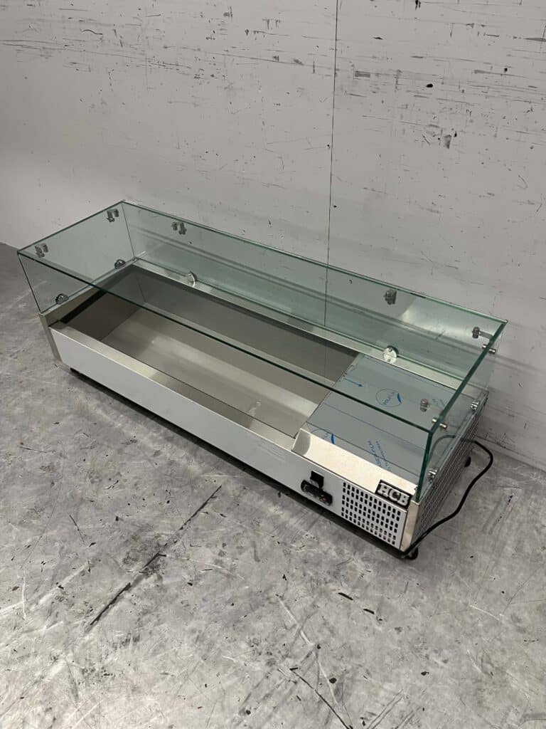 HCB RVS Opzetvitrine Opzet koelvitrine saladière 3 x 1/3 en 1 x 1/2 GN 120 cm Horeca - Afbeelding 2