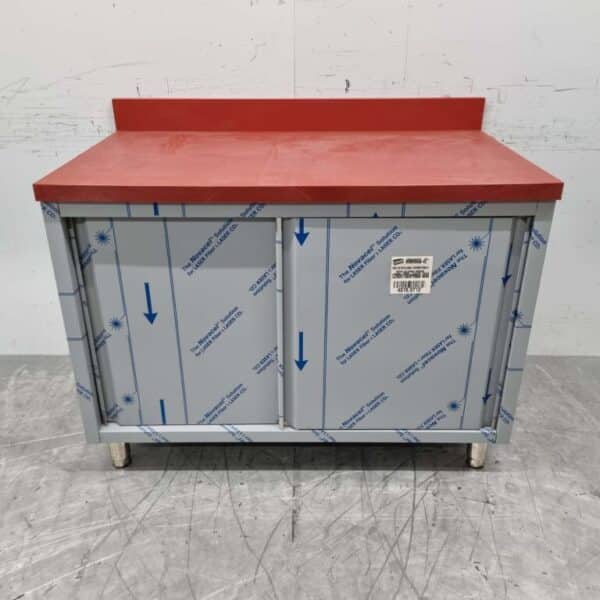 HCB RVS Polyethylene PE Werkkast Kast Snijtafel 2 schuifdeuren 120 cm Horeca Slagerij
