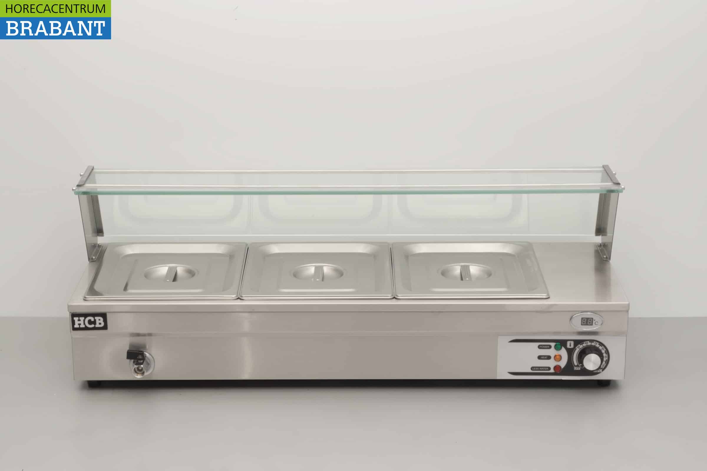 HCB RVS Bain marie 3 x 1/2 GN 95 cm 230V Horeca