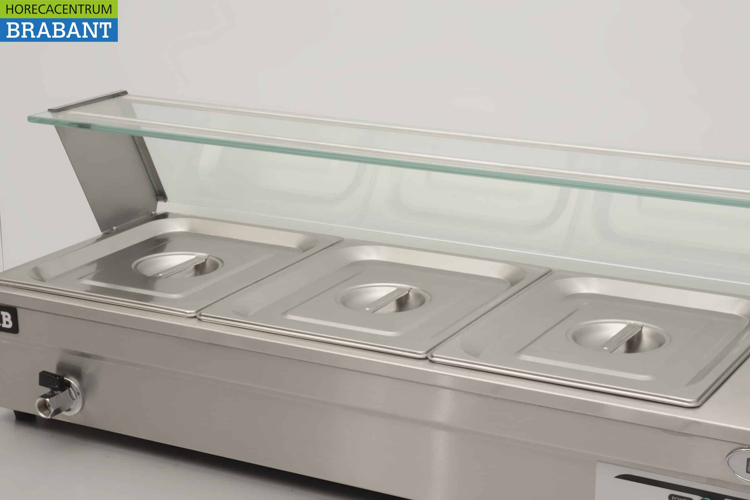HCB RVS Bain marie 3 x 1/2 GN 95 cm 230V Horeca - Afbeelding 4