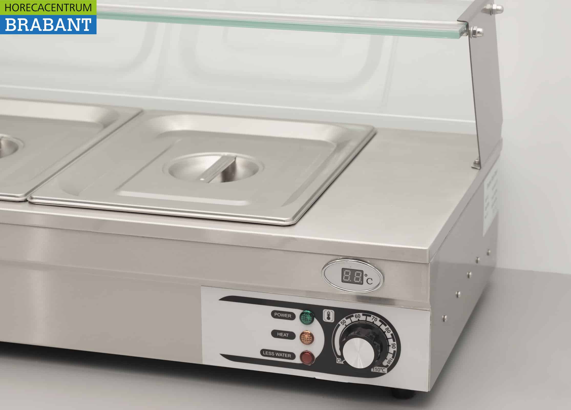 HCB RVS Bain marie 3 x 1/2 GN 95 cm 230V Horeca - Afbeelding 5