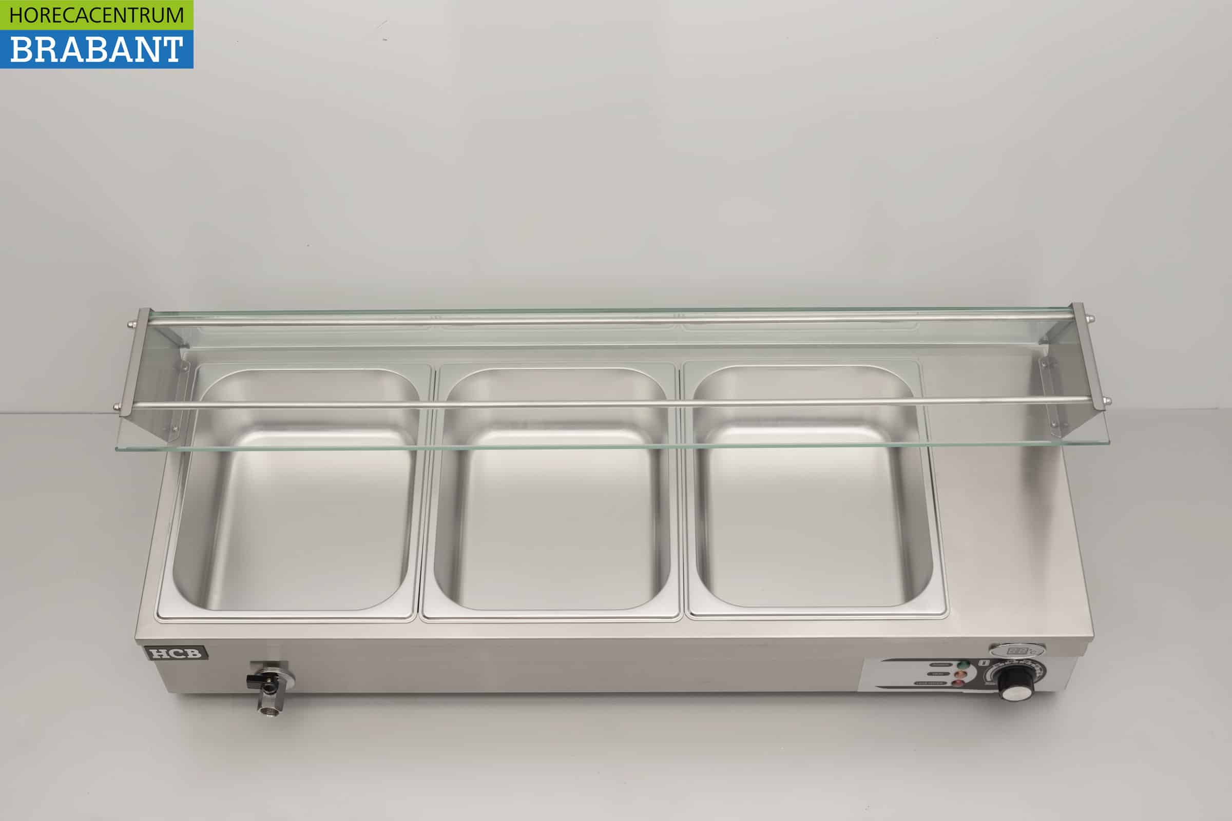 HCB RVS Bain marie 3 x 1/2 GN 95 cm 230V Horeca - Afbeelding 6