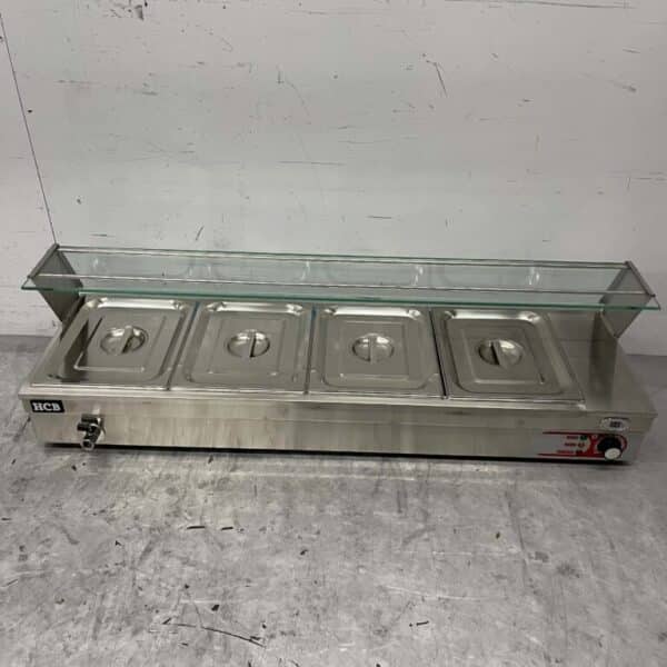 HCB RVS Bain marie 4 x 1/2 GN 122 cm 230V Horeca