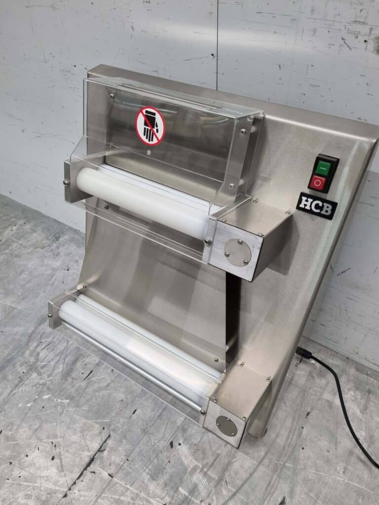 HCB RVS Deegroller Uitrolmachine Dubbele rollen 42 cm 230V Horeca Pizzeria Bakkerij - Afbeelding 4