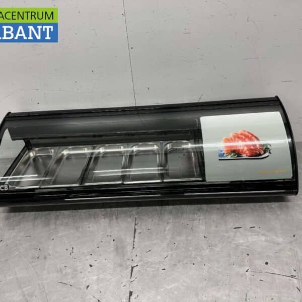 HCB Sushivitrine Tapasvitrine Opzet koelvitrine 5 x 1/3 GN 130,7 cm 230V Horeca