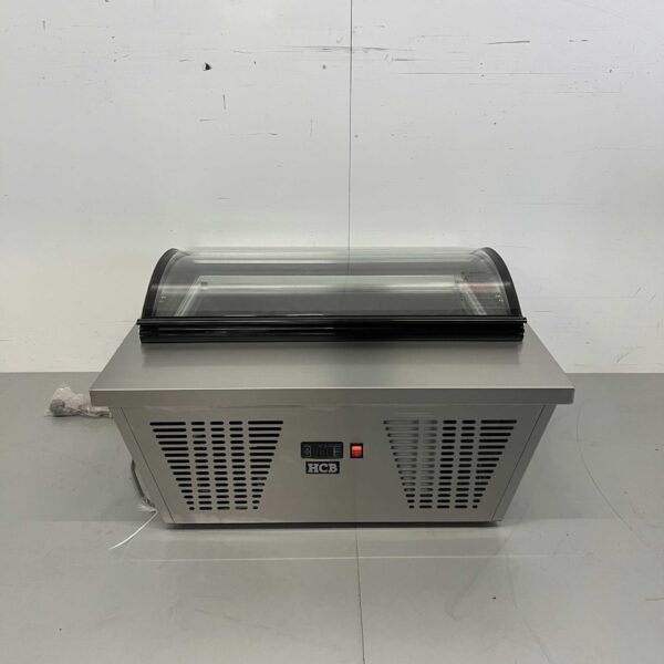 HCB RVS Schepijsvitrine Opzet vriesvitrine 4 x 5 liter (1/3 GN) 87 cm 230V Horeca